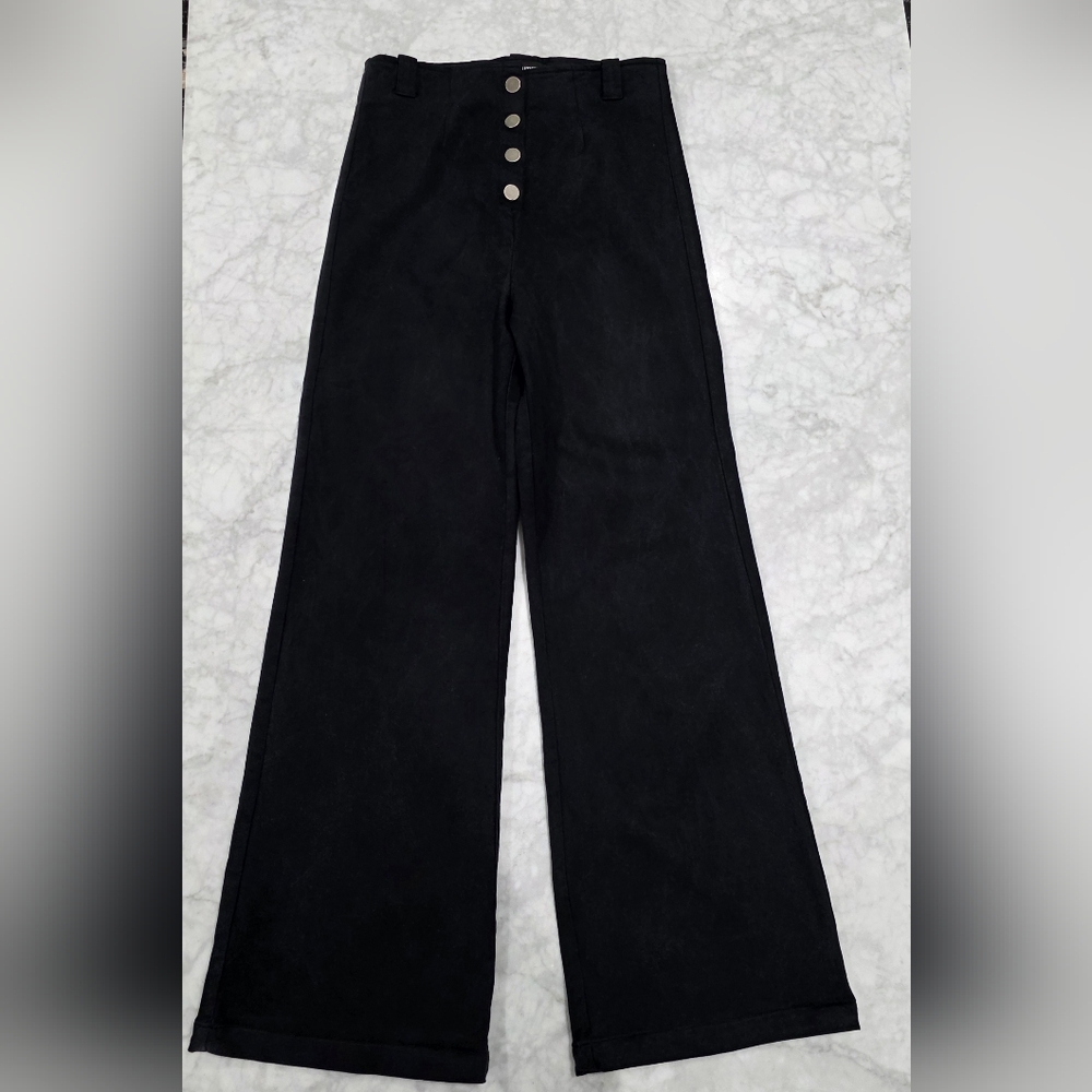 Reformation Black Button Fly Stretch Jeans Pants Trousers Size‎ 8